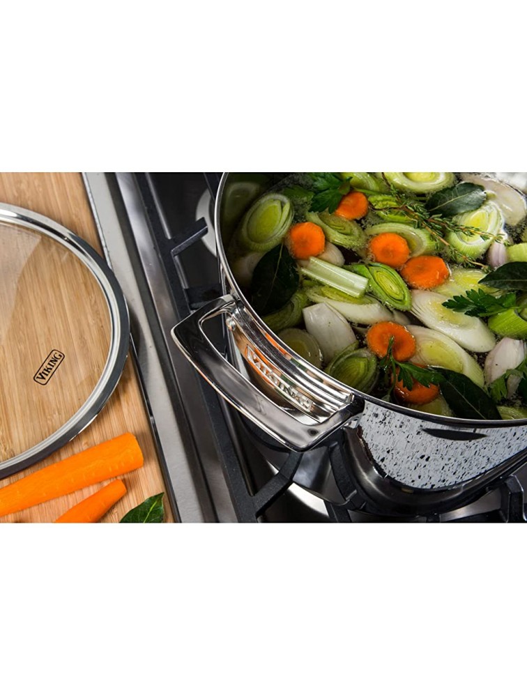 Viking Contemporary 3-Ply Stainless Steel Stockpot with Lid 8 Quart - BOERJVLCJ