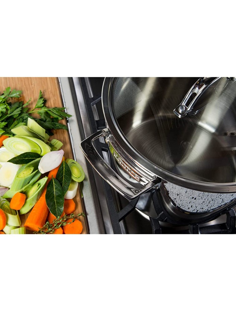 Viking Contemporary 3-Ply Stainless Steel Stockpot with Lid 8 Quart - BOERJVLCJ