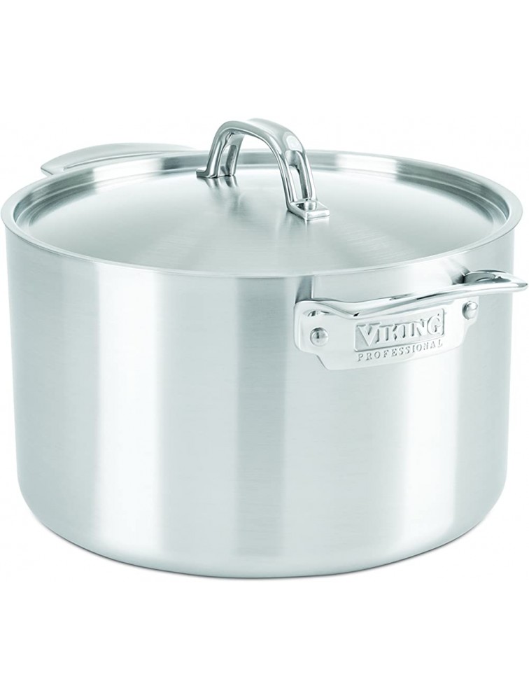 Viking Professional 5-Ply Stainless Steel Stockpot with Lid 8 Quart - BECXJ07WA