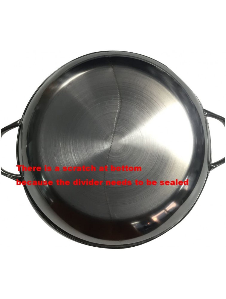 Yzakka Stainless Steel Shabu Shabu Hot Pot Pot with Divider for Induction Cooktop Gas Stove 30cm With Cover - B1TXREUQW