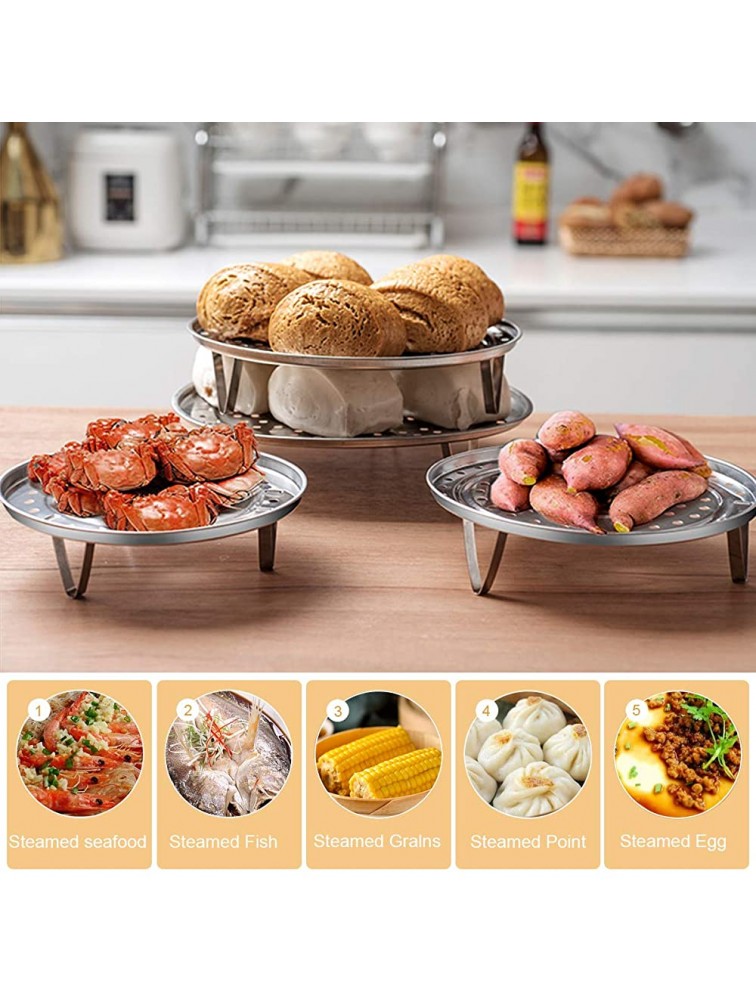 5 Pack Stainless Steel Cooking Steamer Rack Pressure Cooker Steamer Rack Round Canning Rack Large Cooling Rack with Detachable Legs for Baking Cooking Steaming7 8 8.8 9.5 10.2'' - BGAVQ8Q0C