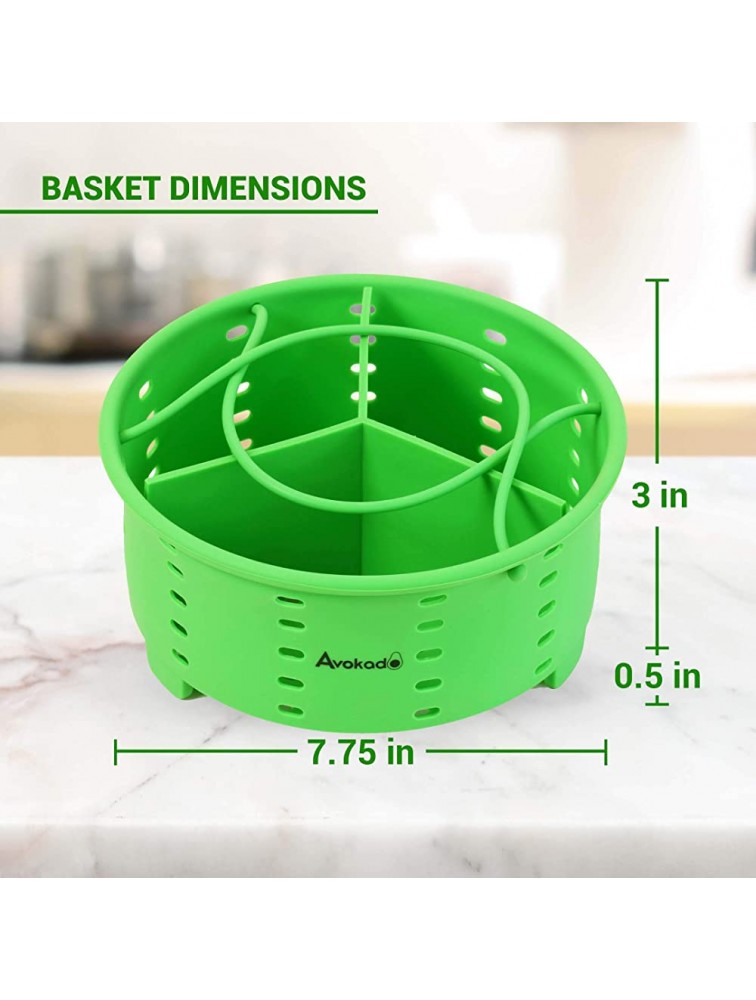 Avokado's Silicone Steamer Basket Compatible 6Qt Instant Pot with an Insert Divider for Instapot Pressure Cookers Ninja Foodi Cooker Crockpot Express Cooker and Stove Top Pots - BVYY7DKZZ