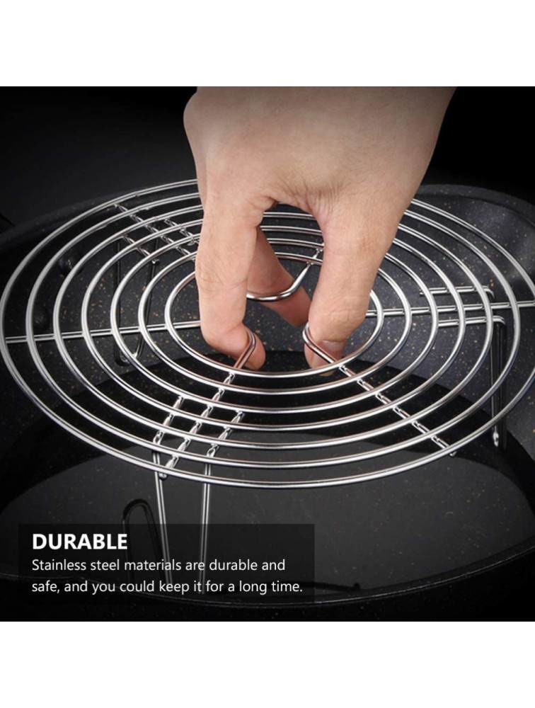 Cabilock Stainless Steel Steamer Rack Round Cooling Rack Microwave Tray Microwave Plate Stacker Cooking Supplies for Steaming Bacon Frozen Snacks 20.7cm - BK733E1E8