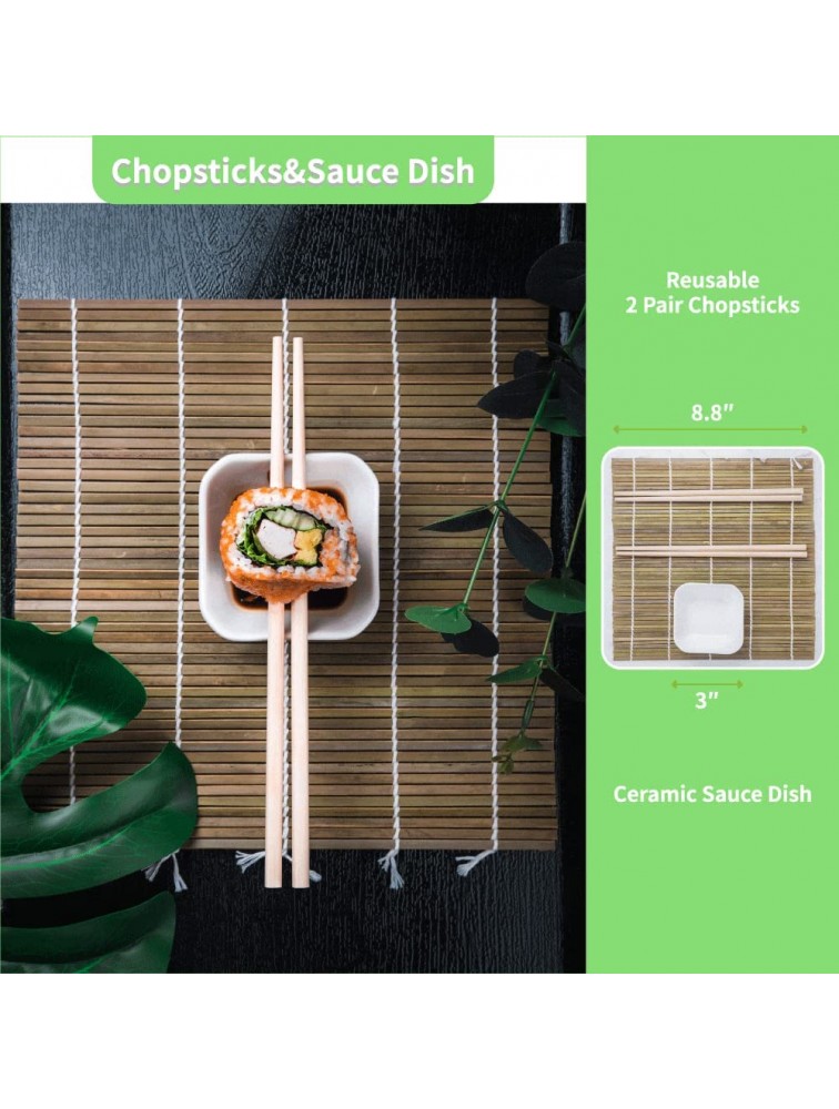 Cleanclue Bamboo Steamer Basket 10 inch and Sushi Roller Set for Cooking Asian FoodKorean Japanese and Chinese Dumpling Bao Bun Dim Sum with Steamer Ring 20 liner 2 Chopsticks and Sauce Dish - BVPK6X4AB