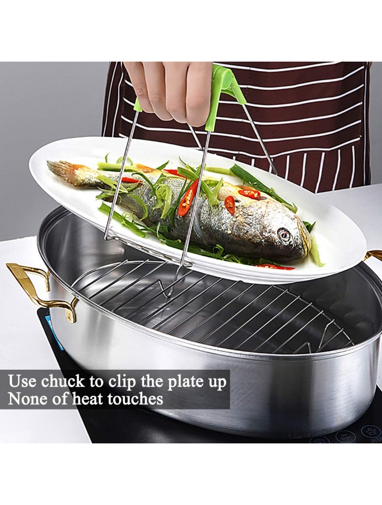 Eglaf 8Qt Stainless Steel Fish Steamer Multi-Use Oval Cookware with Rack Ceramic Pan Chuck Stockpot for Steaming Fish Boiling Soup - BIPYBE4NR