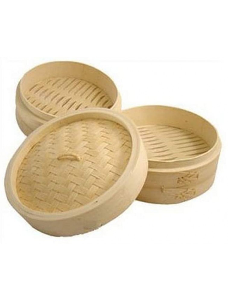 JapanBargain 2222 Bamboo Steamer Basket for Cooking Chinese Food Rice Vegetable Dim Sum Dumpling Buns Chicken Meat Seafood Steamer 8-inch - BAI5U9MBR