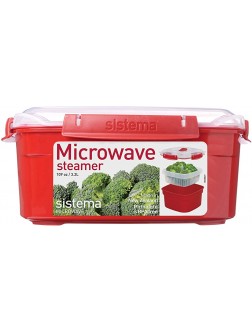 Sistema Microwave Collection Steamer Large 13.6 Cup Red BPA Free Cook and Serve Container Red - BYNAU9V3O
