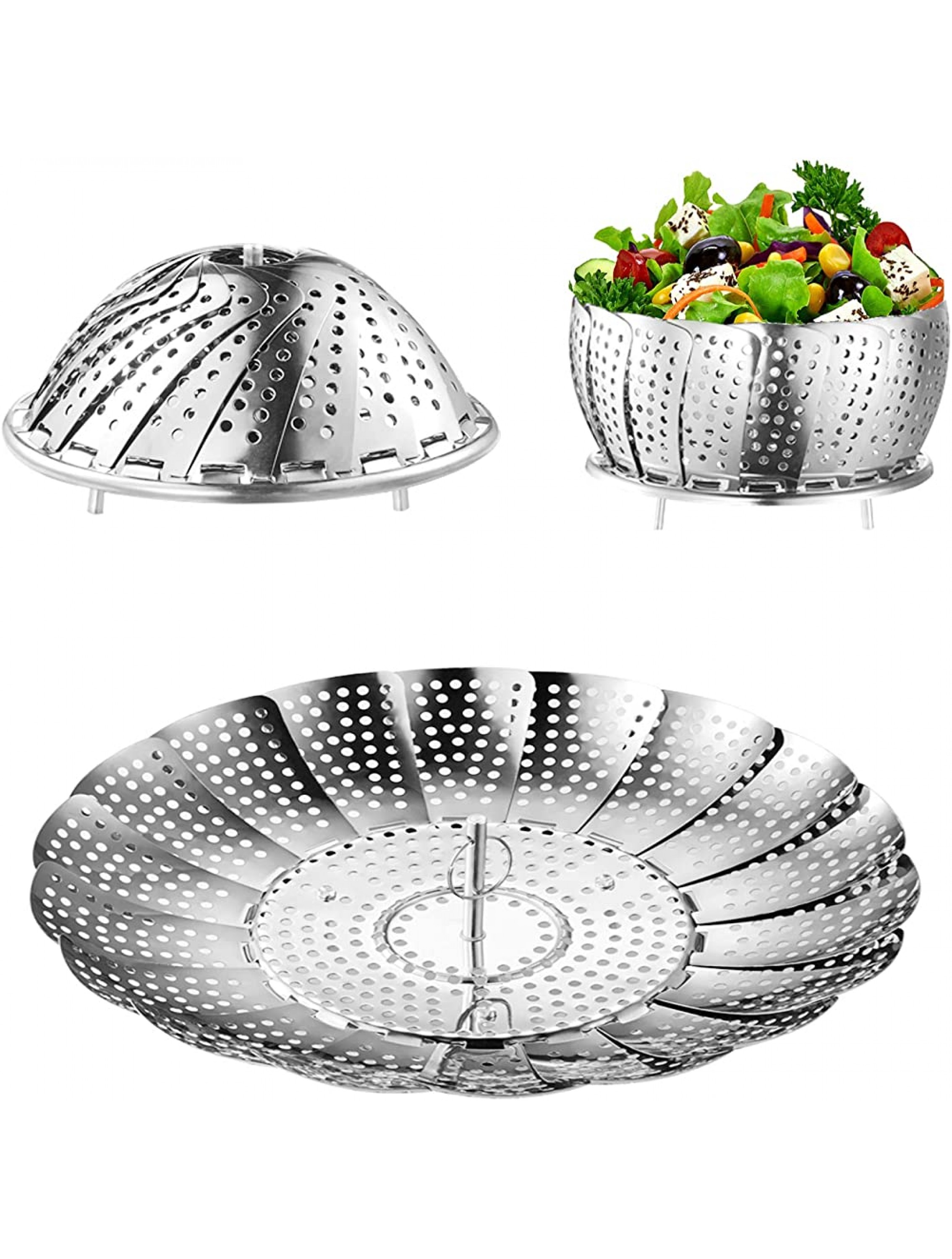Steamer Basket Kmeivol Vegetable Steamer Stainless Steel Steamer Food Value Steamer Baskets for Cooking Healthy Steamer Basket Expandable to Fit Various Size Pot 6 to 8.7 - BRRF242Z0
