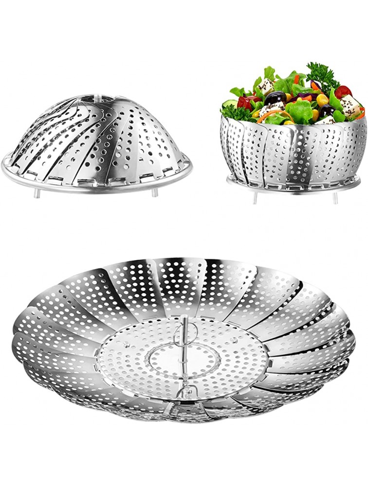 Steamer Basket Kmeivol Vegetable Steamer Stainless Steel Steamer Food Value Steamer Baskets for Cooking Healthy Steamer Basket Expandable to Fit Various Size Pot 6" to 8.7" - BRRF242Z0