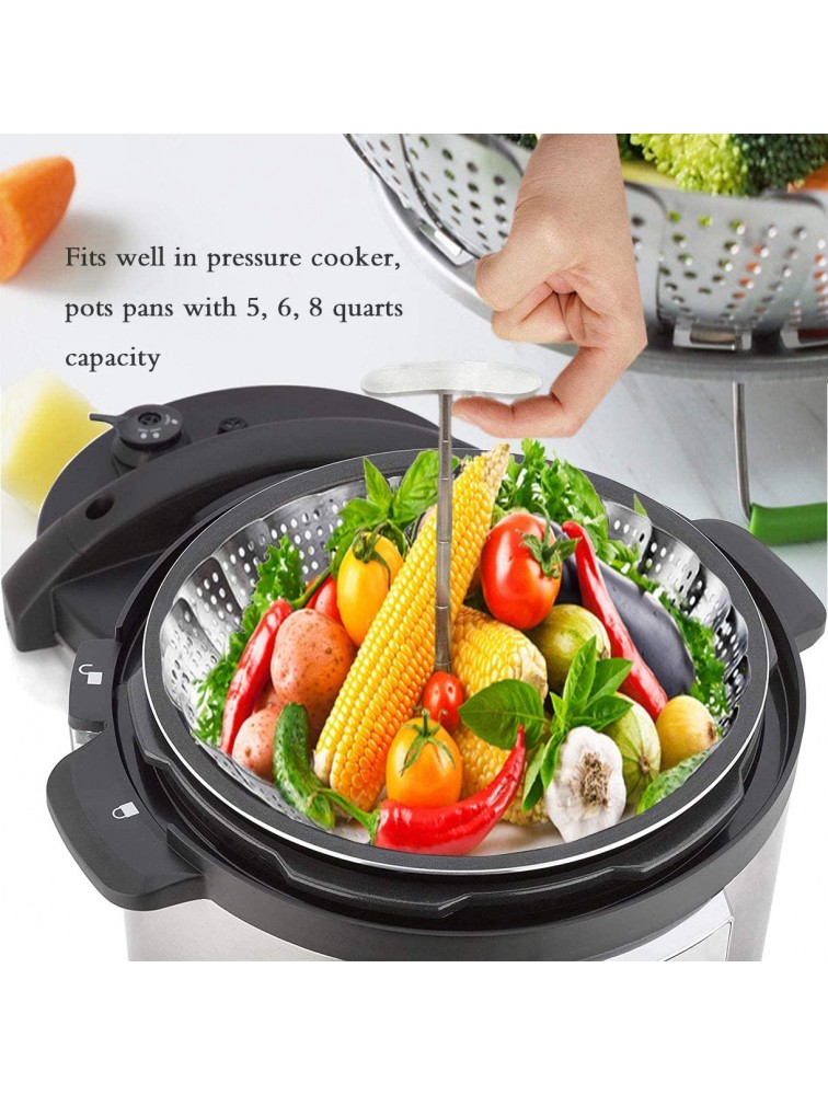 Steamer Basket Veggie Steamer Basket for Cooking Stainless Steel Folding Vegetable Steamer Insert with Extending Removable Center Handle Expandable to Fit Various Size Pot5.5 to 9 - BQ7FN4L48