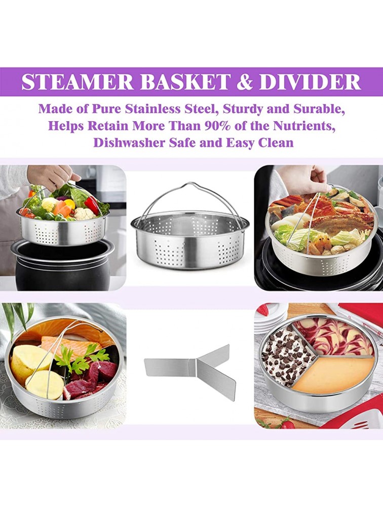 TeamFar Pressure Cooker Accessories 8 6qt Instant Air Fryer Crock Pot Accessories Healthy & Non Toxic Functional & Versatile Dishwasher Safe & Easy Clean 12 Pieces - BQNA7SA4I