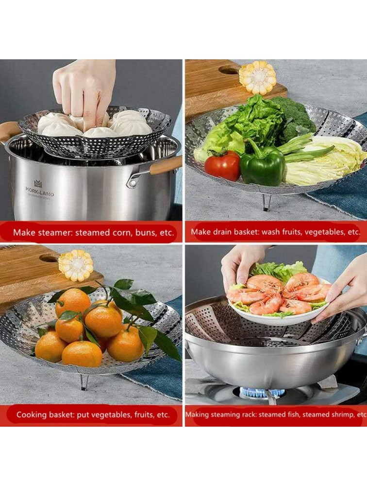 Vegetable Steamer Basket Microwave Vegetable Steamer Stainless Steel Vegetarian Steamer-Foldable Expandable Steamer Suitable for Various Sizes of Pot 6 inches to 10.5 inches - BNXDYQVEX