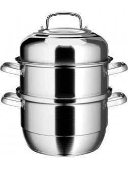 VENTION 3 Tier Capsule Bottom Steamer for Cooking 11 IN Large Steamer Pot Dumpling Stainless Steel Steamer Tamale Metal Steamer - BZ9A87UB0