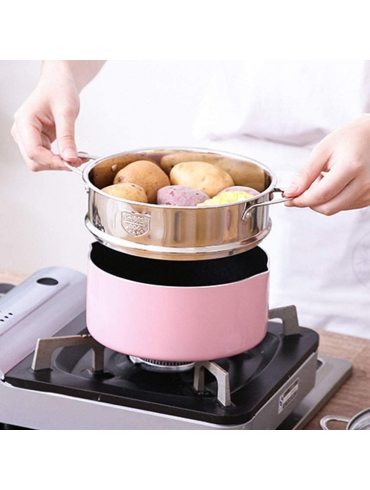 YARNOW Stainless Steel Steamer Basket Steamer Pot Insert with Two Handle Food Steaming Rack Kitchen Strainer for Fruit Meat Dim Sum Seafood 16cm - BGH46AZMW