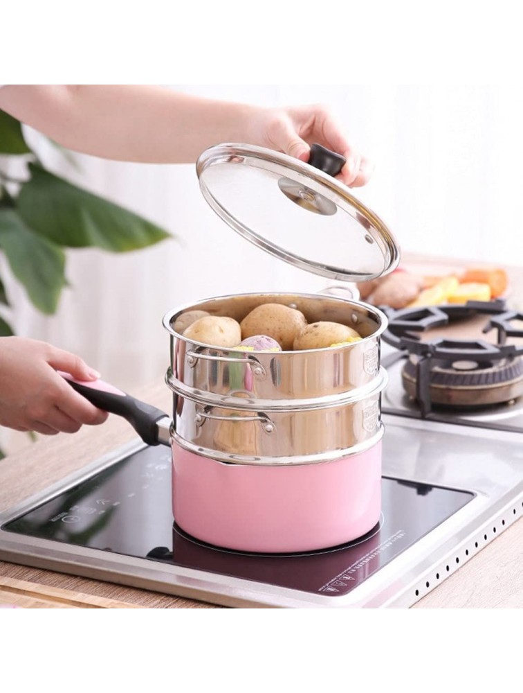 YARNOW Stainless Steel Steamer Basket Steamer Pot Insert with Two Handle Food Steaming Rack Kitchen Strainer for Fruit Meat Dim Sum Seafood 16cm - BGH46AZMW