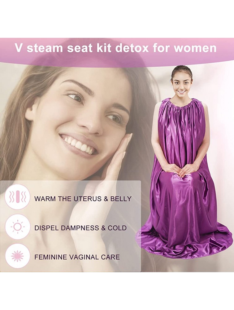 Yoni Steam Seat Wood Set,Yoni Steam Kit Yoni Steamer Chair Wood Vaginial Steaming Seat Kit with Gown & Thick Cushion for All Women Cleansing,Tightening,Feminine Vaginal Postpartum CareNo Steamer - BJAG6MX2Q