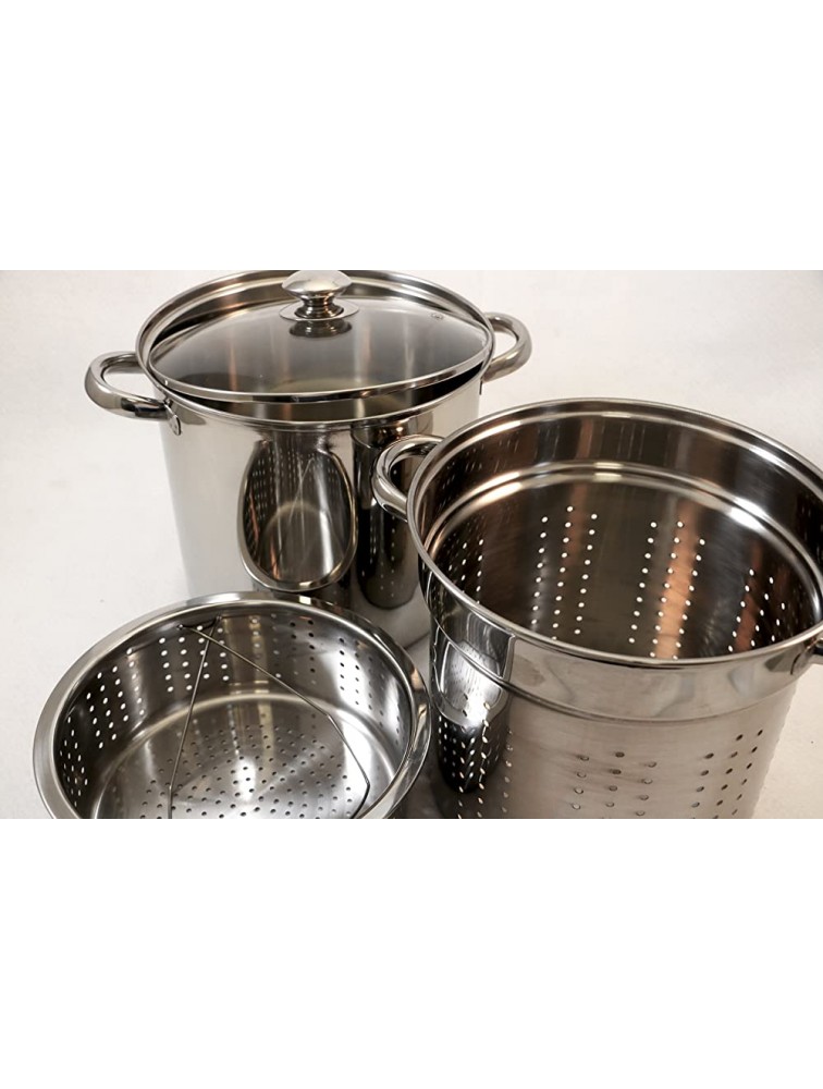 EXCELSTEEL 4 Piece 18 10 Stainless Steel Multi-Cookware Set With Encapsulated Base 12 Qt - BFLMBQ8HW