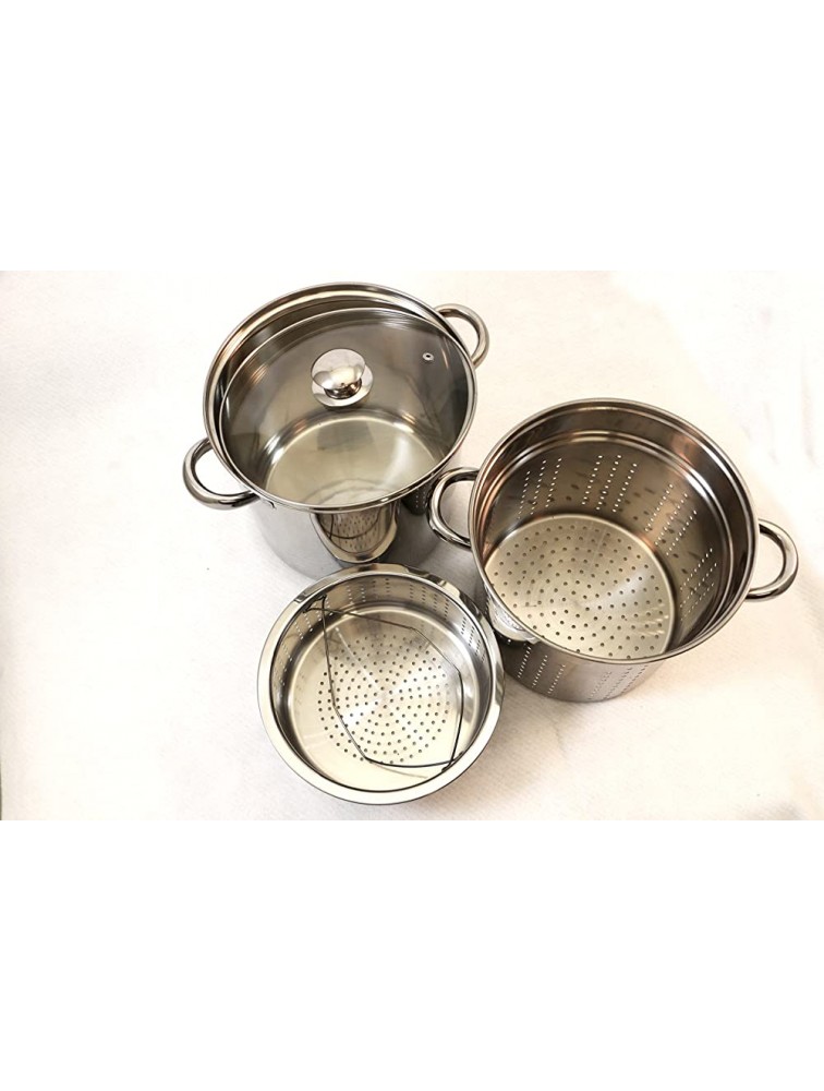 EXCELSTEEL 4 Piece 18 10 Stainless Steel Multi-Cookware Set With Encapsulated Base 12 Qt - BFLMBQ8HW