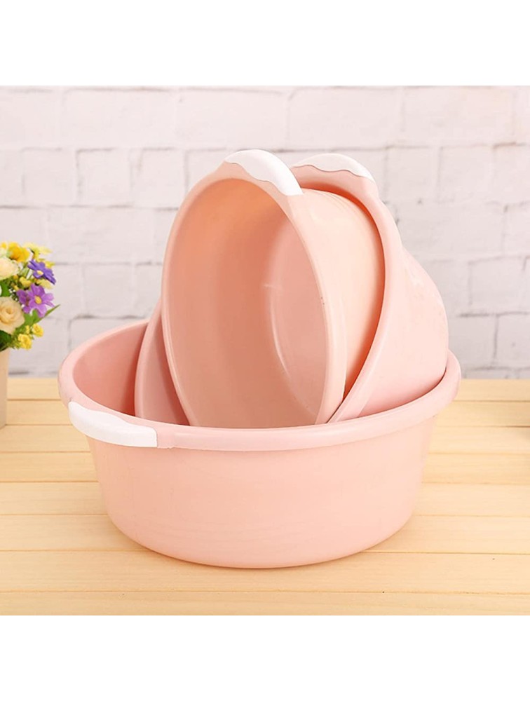 NA Round Double Ear washbasin Household Laundry Foot Washing Basin Vegetable Washing Basin Thickened Drop Resistant Plastic Basin 801031 * 27 * 12 Pink - BKM7YGZQ8
