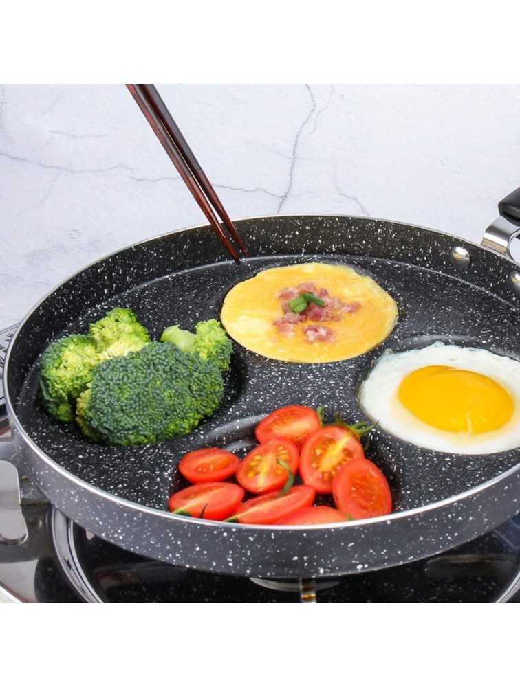4-Cup Egg Frying Pan Non Stick Aluminium Alloy Egg Pan Fried & Poached Egg Burger Steak Pan Breakfast Skillet Cooker for Home Kitchen Cooking Tool Gas Stove and Induction Hob24cm,Black - BNA84OB3Q