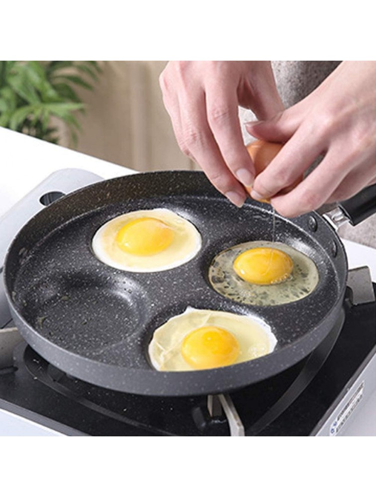 4-Cup Egg Frying Pan Non Stick Aluminium Alloy Egg Pan Fried & Poached Egg Burger Steak Pan Breakfast Skillet Cooker for Home Kitchen Cooking Tool Gas Stove and Induction Hob24cm,Black - BNA84OB3Q