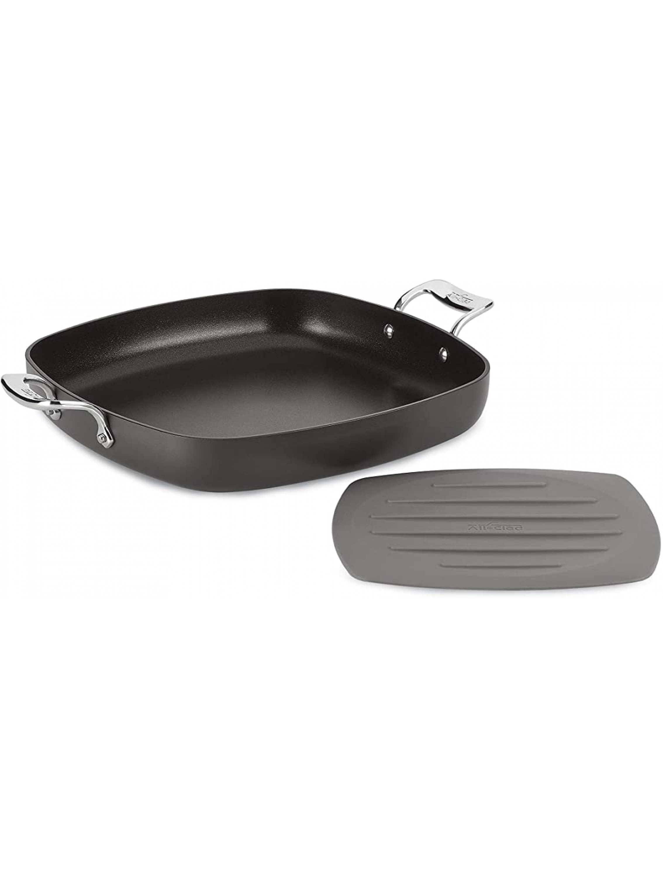 All-Clad Essentials Nonstick Hard Anodized Square Pan with Trivet 13 inch Black - BIW2NRD6I