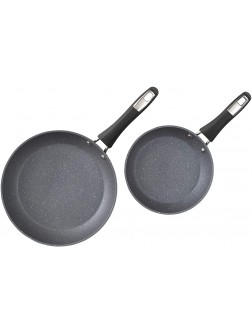 Bialetti Impact 8" and 10" Textured Nonstick Kitchen 2-Piece Fry Pan Set Gray - B47A4PSTU