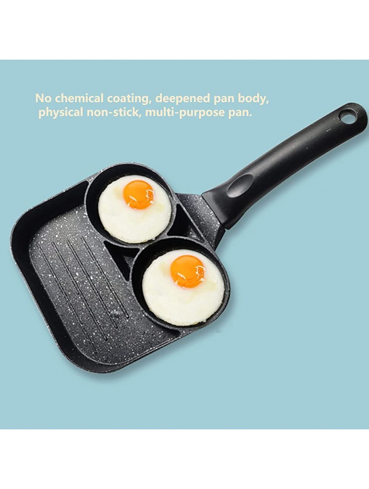Duokon Egg Breakfast Pan,3 Section Nonstick Egg Frying Pan Aluminum Egg Cooker Pan for Kitchen Use - BTM25MUE8