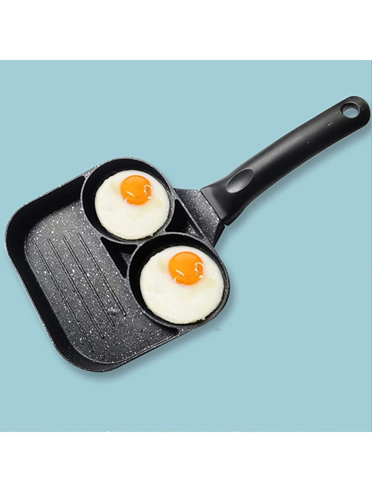 Duokon Egg Breakfast Pan,3 Section Nonstick Egg Frying Pan Aluminum Egg Cooker Pan for Kitchen Use - BTM25MUE8
