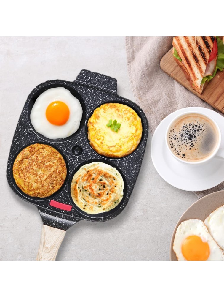 Fried Egg Pan Egg Frying Pan with Lid Nonstick 4 Cups Pancake Pan Aluminium Alloy Cooker for Breakfast Gas Stove & Induction Compatible - BBI3L34W5
