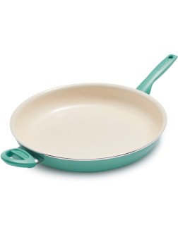 GreenPan Rio Healthy Ceramic Nonstick 13.5" Frying Pan Skillet with Helper Handle PFAS-Free Dishwasher Safe Turquoise - BFH2EFFQH