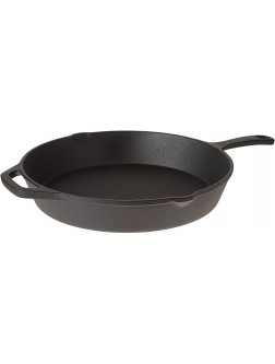 Home-Complete Pre-Seasoned Cast Iron Skillet-12 inch for Home Camping Indoor and Outdoor Cooking Frying Searing and Baking 12" Black - BQUCA4GXS