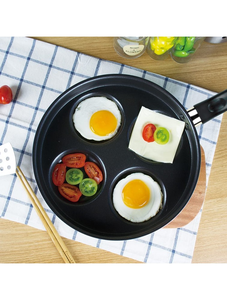 M&COOK Aluminum 4-cup Egg Frying Pan Non-Stick Swedish Pancake,Crepe,Multi Egg Frying Pan PFOA Free - BQDEXADAC