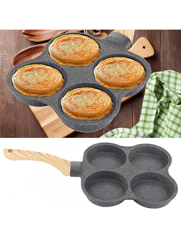Omelet Pan Ergonomic Maifan Stone Coating 4 Hole Cooking Pan Multipurpose Kitchen for Home - BAH3Z3L2N
