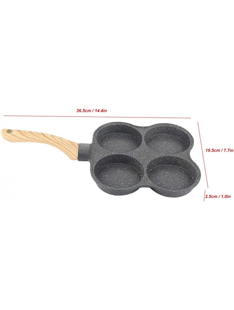 Omelet Pan Ergonomic Maifan Stone Coating 4 Hole Cooking Pan Multipurpose Kitchen for Home - BAH3Z3L2N