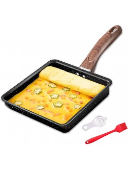 RAYCHIC Tamagoyaki Nonstick Pan for Cooking Japanese Omelette Pancake Rectangle Egg Roll Pan with Kitchen Oil Brush Omlet Frying - BZ06UB4Y1