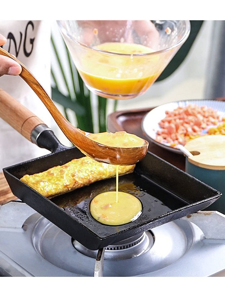 Tamagoyaki Japanese Omelette Pan Egg Pan,Rectangle Frying Pan Mini Frying Pan Iron Omelette Pan Tamagoyaki-ki Wooden Handle - B0X59CUDS