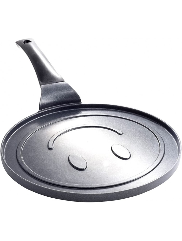 XL Smiley Face Pancake Pan Make Giant 10 Happy Smile Themed Pancakes Use With or Without Included Edible Markers for Breakfast Decorating Fun For Kids and Adults Non-stick Dishwasher Safe - BFZJJP6LH