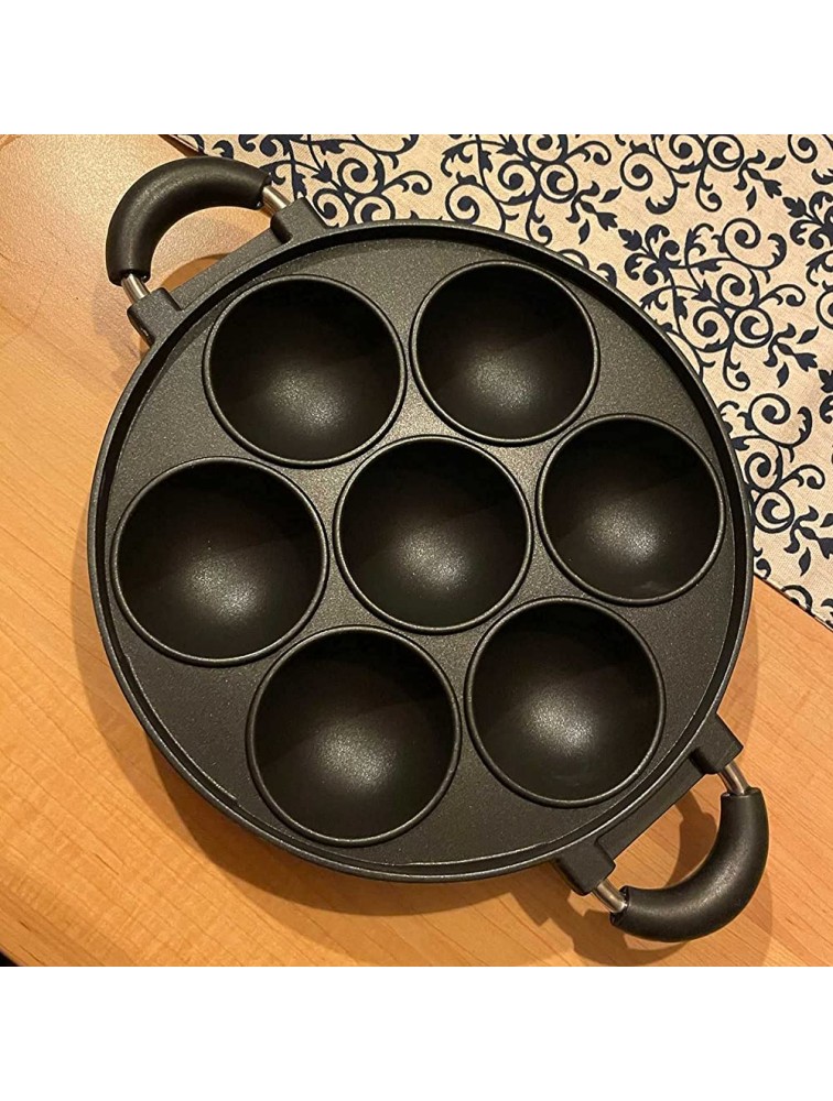 YUPVM 7 Hole Cooking Cake Pan Cast Iron Omelette Pan Non-Stick Cooking Pot Breakfast Egg Cooker Cake Kitchen Cookware - BMF8WEPJT