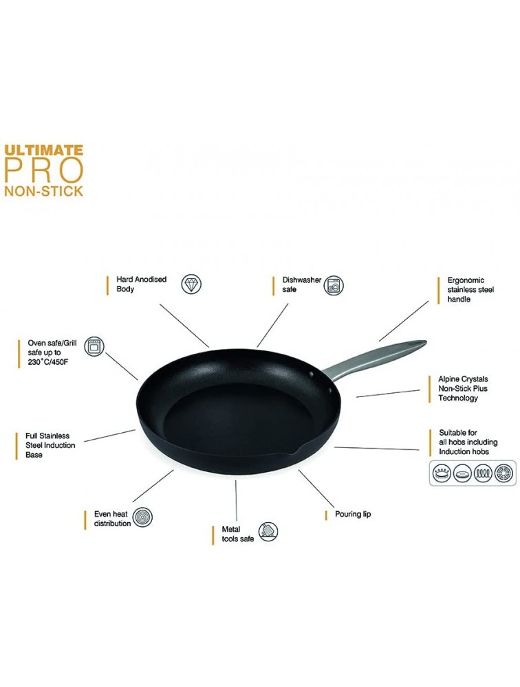 Zyliss Ultimate Pro Nonstick Frying Pan 8 Hard Anodized Cookware with Pour Spout - BJ363BZ78