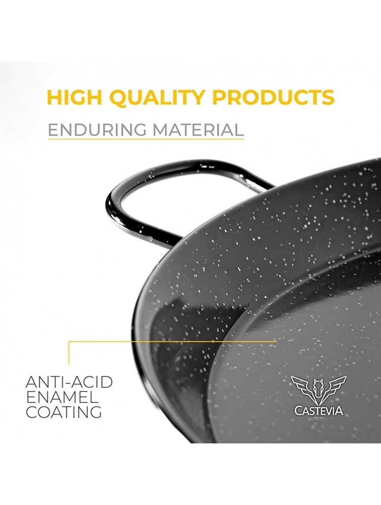 Castevia 13.5-Inch Enameled Steel Paella Pan 34cm 6 servings - BWGHWQRGT