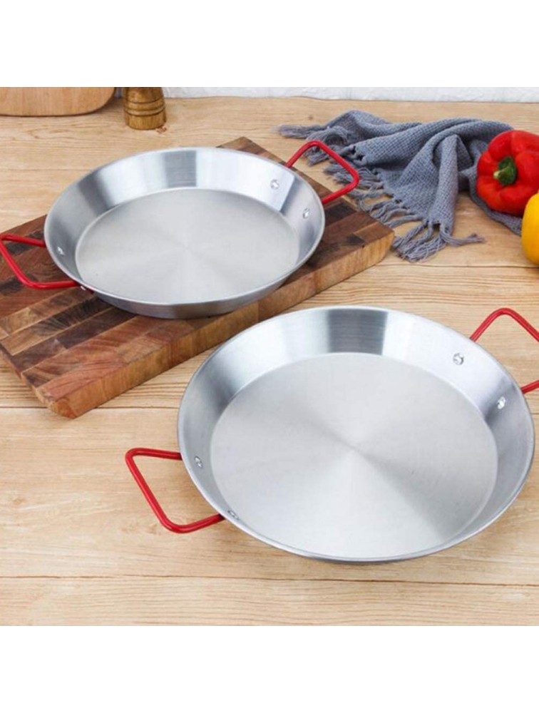 FRCOLOR Stainless Steel Paella Pan with Handles Cooking Anti Scald Flat Grill Skillet Griddle Pan for Home Kitchen Restaurant Carbon Steel Skillet 28cm - BQ0JDLHU1