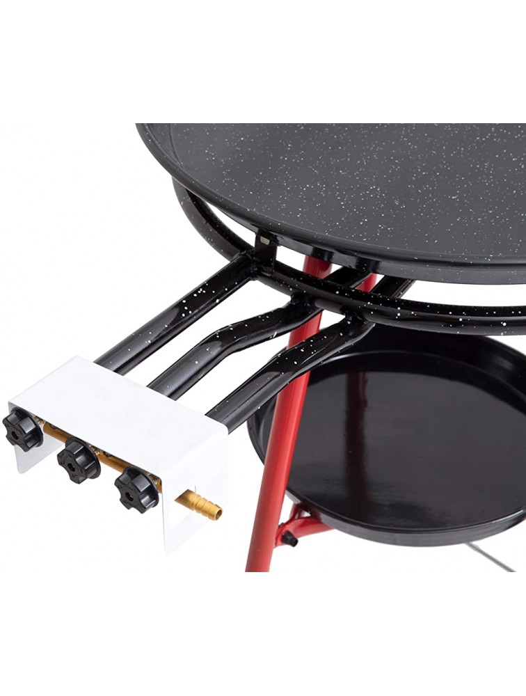 Mabel Home Paella Pan + Paella Burner and Stand Set on Wheels + Complete Paella Kit for up to 20 Servings 23.65 inch Gas Burner + 25.60 inch Enamaled Steel Paella Pan - B8TQ0IMOC