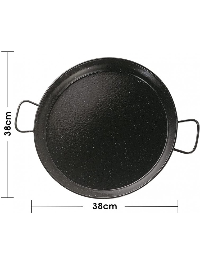Made By Garcima For Gourmanity 15inch Black Enamel Steel Paella Pan 38cm Enamelled Paella Pan Paella Pan Large From Spain Imported Spanish Paella Dish - BF9L9HPJV