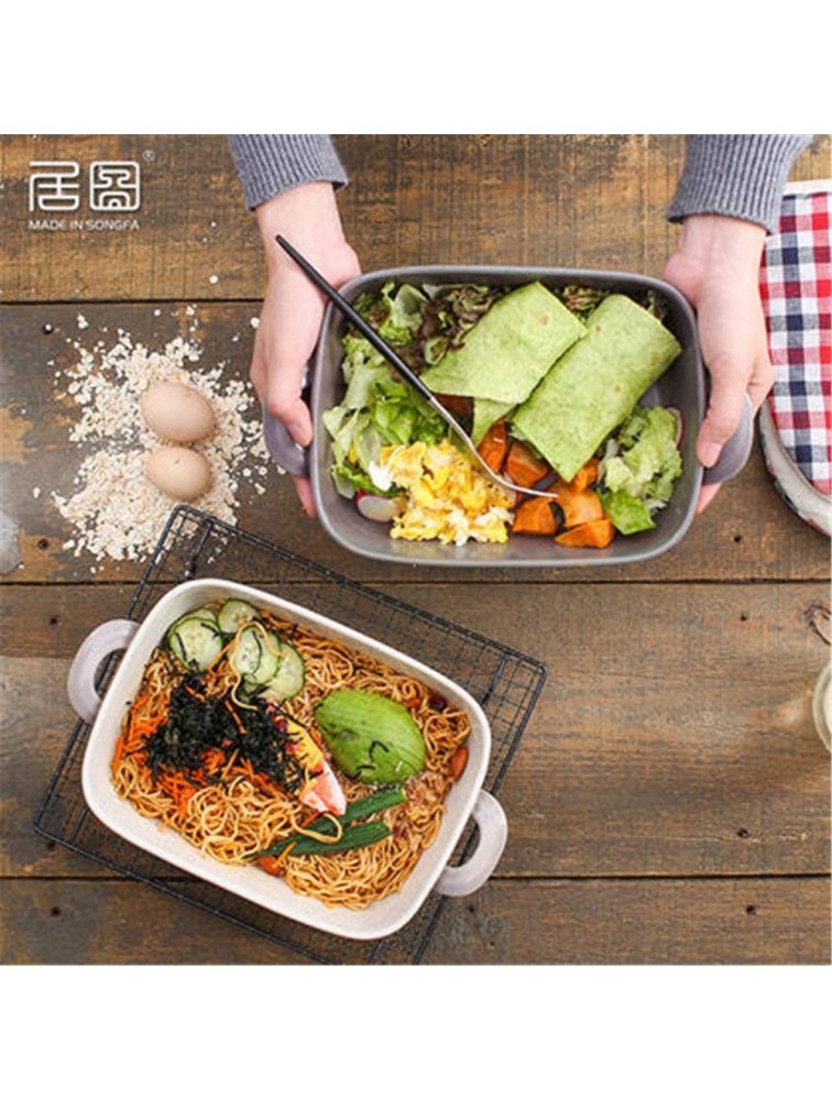 Multi Baker Dish Glaze Creative Double Ear Handle Fish Dish Easy To Clean Ceramic Bakeware Durable Porcelain Baking Dish Multifunction For Cooking Kitchen Baking Pan Color : Gray Size : 11 inch - BR62A1DNC