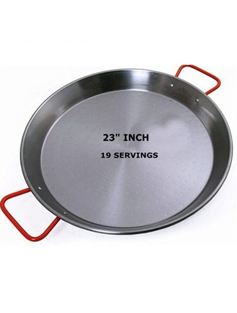 Paella Pan by Garcima 23. 19 Servings Includes 21 Serving Spoon - BRI1CRWY3
