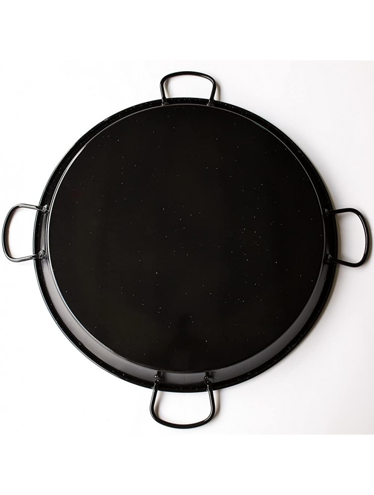 Paella Pan Enamelled + Paella Gas Burner and Stand Set Complete Paella Kit for up to 40 Servings Nonstick - BCNMJRQHB