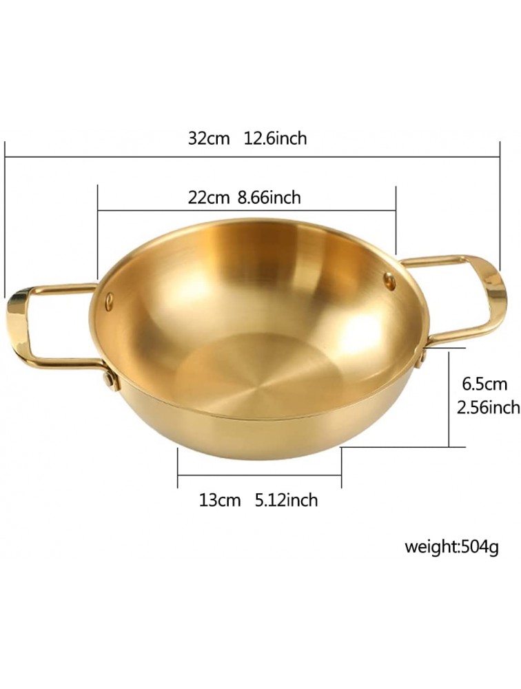 Paella Pan,Small Size Stainless Steel Spanish Pan,Non Stick,Perfect for Camping and Outdoor CookingGold,size:8.66x2.56inch - B5N34AMA7