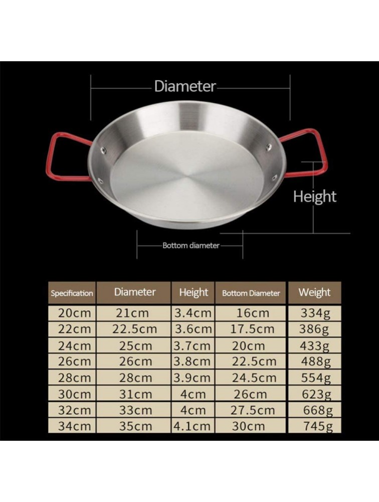 TSTSM Professional Paella Pan Nonstick Stainless Steel Anti-scalding Handles Universal for All Sources of Heating for Home Hotel Restaurant -24cm - B79Y0Z4DZ
