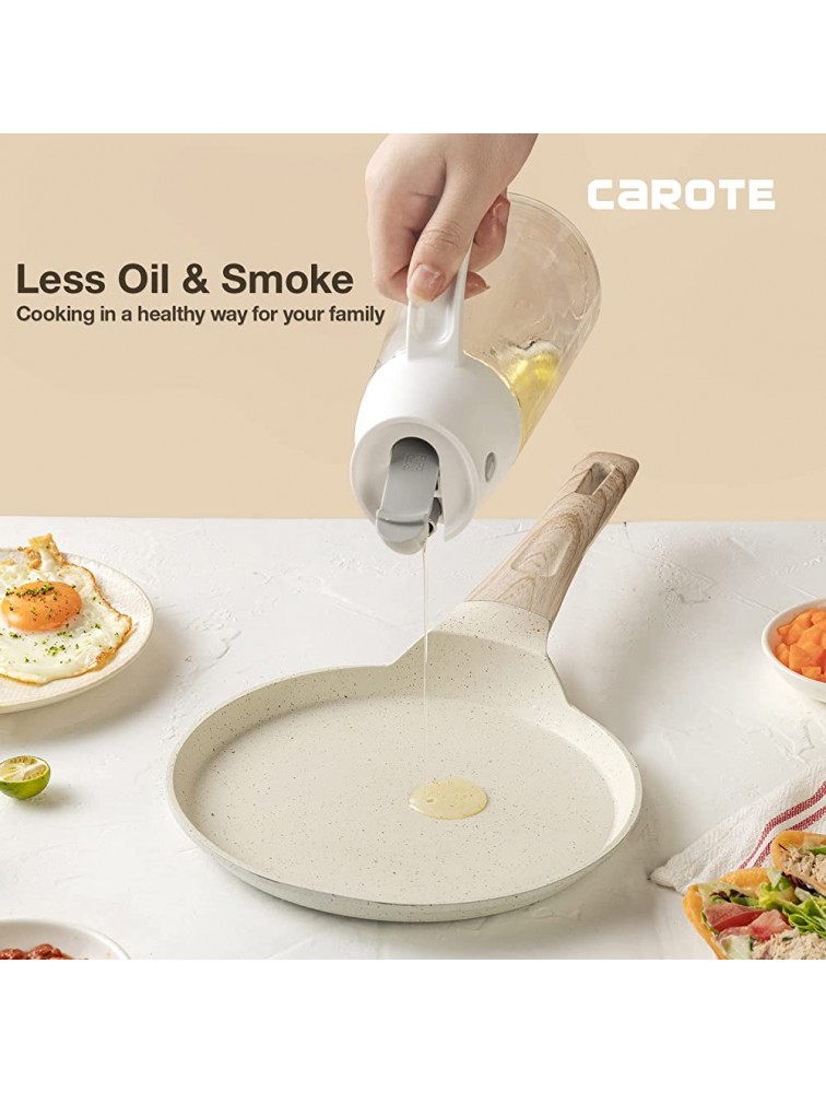 Carote Crepe Pan and Pancake Pan 7.8 inch Nonstick Skillet Granite Cookware Breakfast Non-Stick Griddle Pan Flat Grill for Stove Top Induction Cookware - BJBRRHDCH
